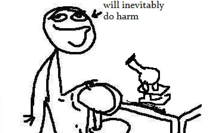 Depicted (Left to Right): Diddles hard at work, instrument of harm